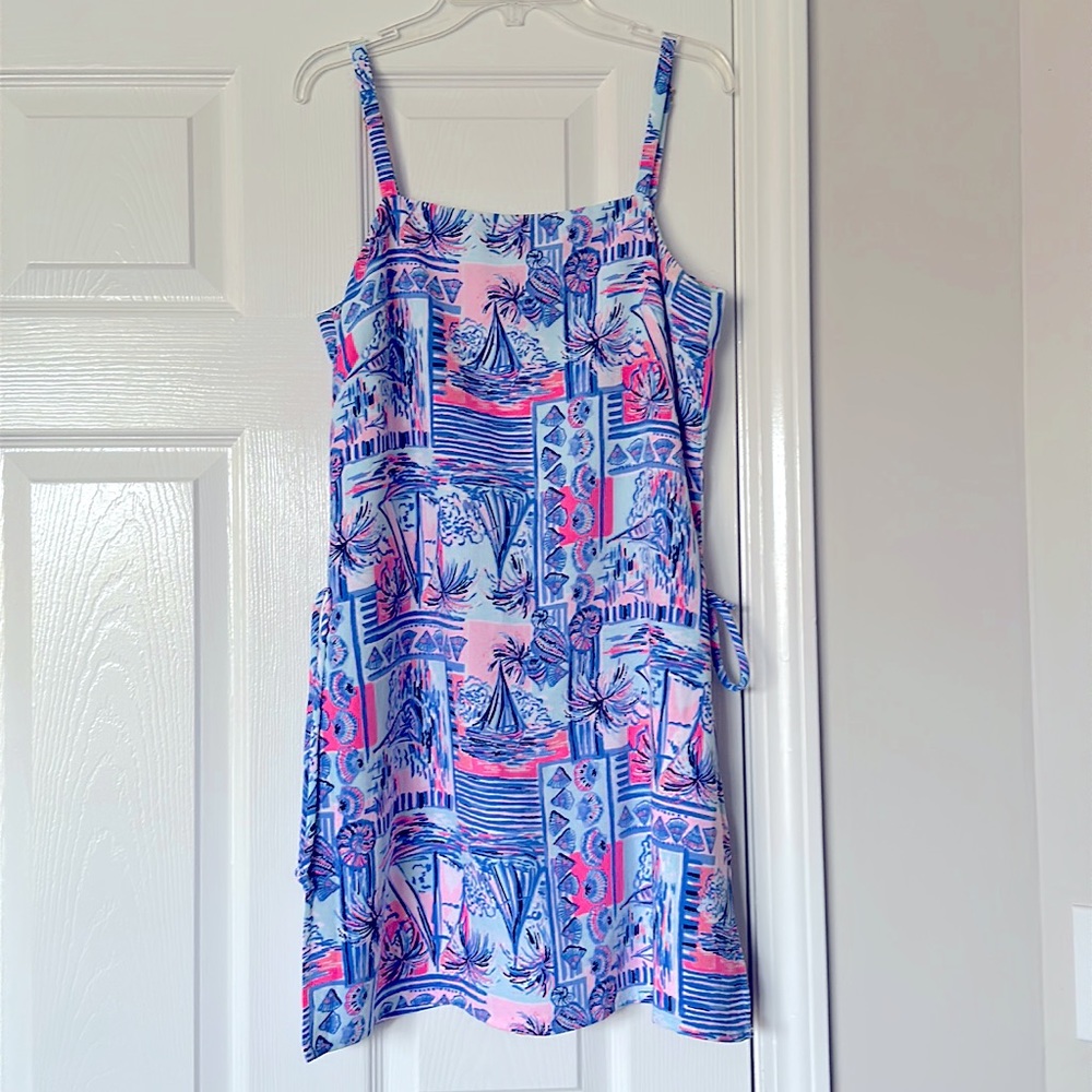 Lilly Pulitzer Sahar Whisper Blue Yeah Buoy Nautical Boat Shift Dress